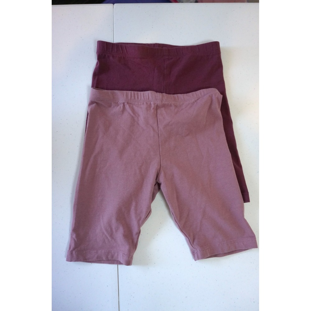 H&M Girls 2 Pack Bike Shorts Burgundy Mauve Pink Size 6 Cotton Stretch 0599090 2